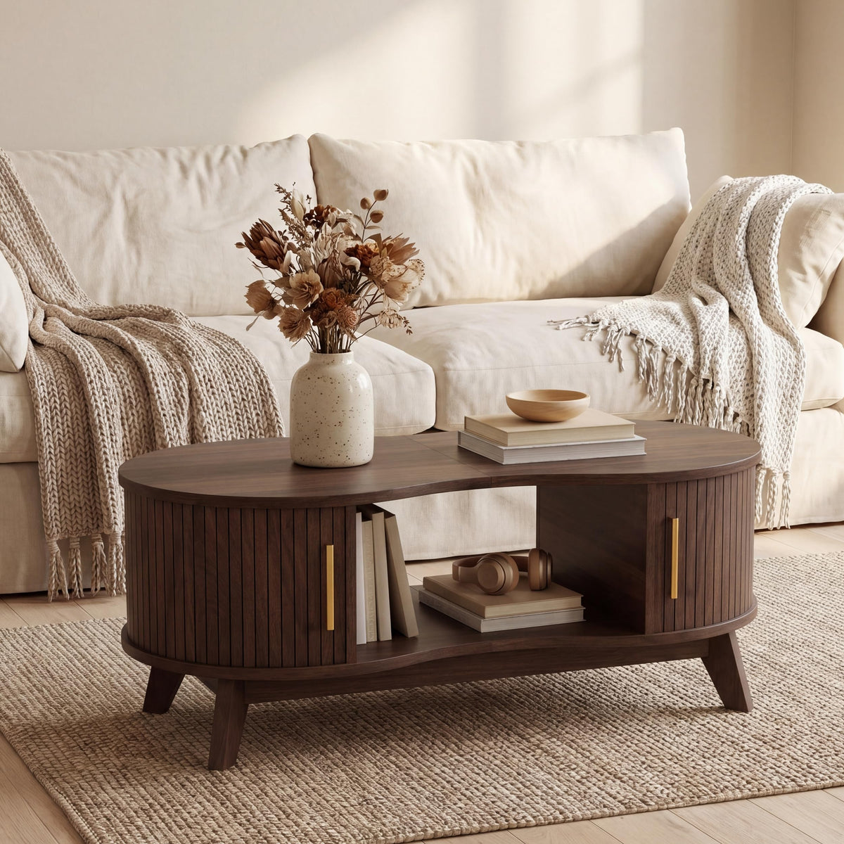 3-Piece Oval Coffee Table Set