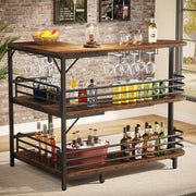 L-Shaped Home Bar with Wine Storage