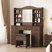 Lighted Makeup Vanity with Stool