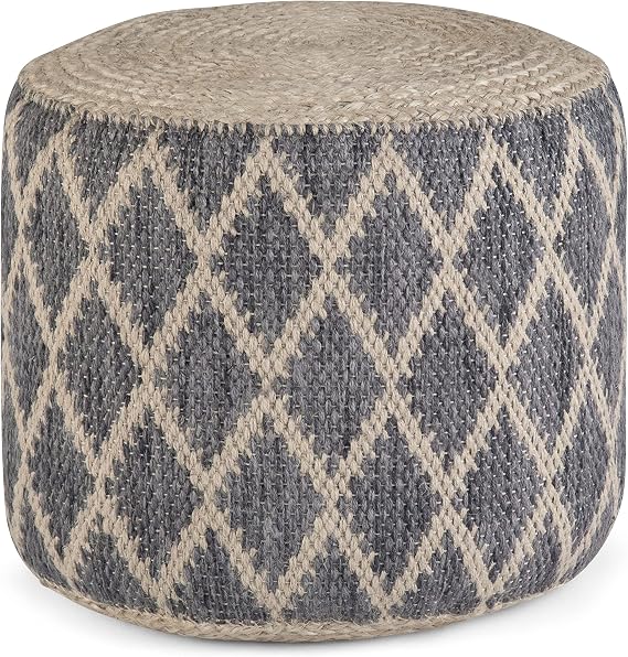 Round Jute Cotton Pouf