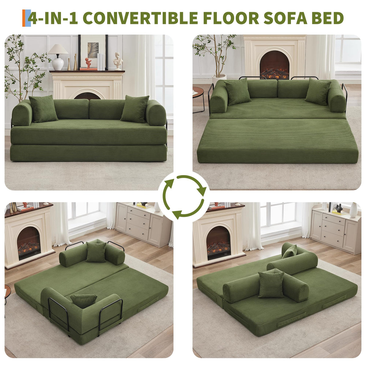 Corduroy Convertible Futon Sofa Bed