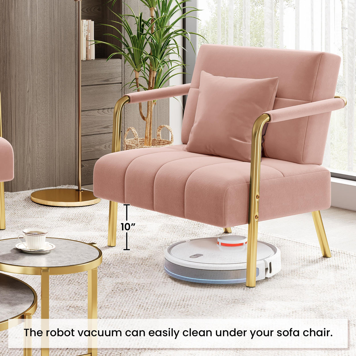 Pink Velvet Accent Chair
