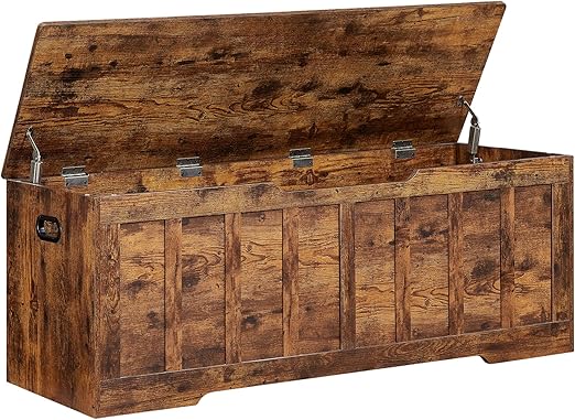 Large Storage Bench with Safety Hinges