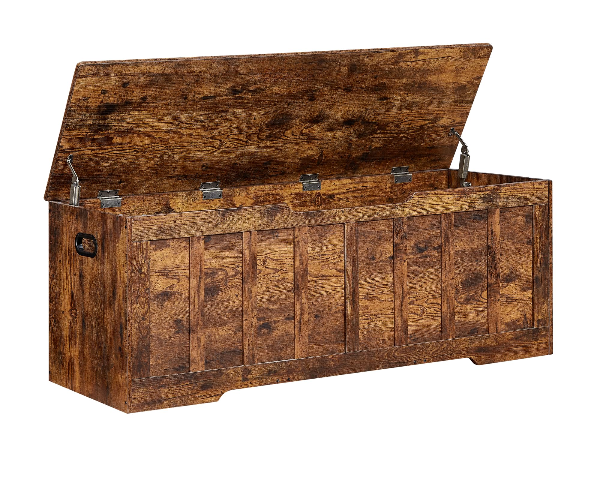 Large Wooden Storage Bench with Safety Hinges