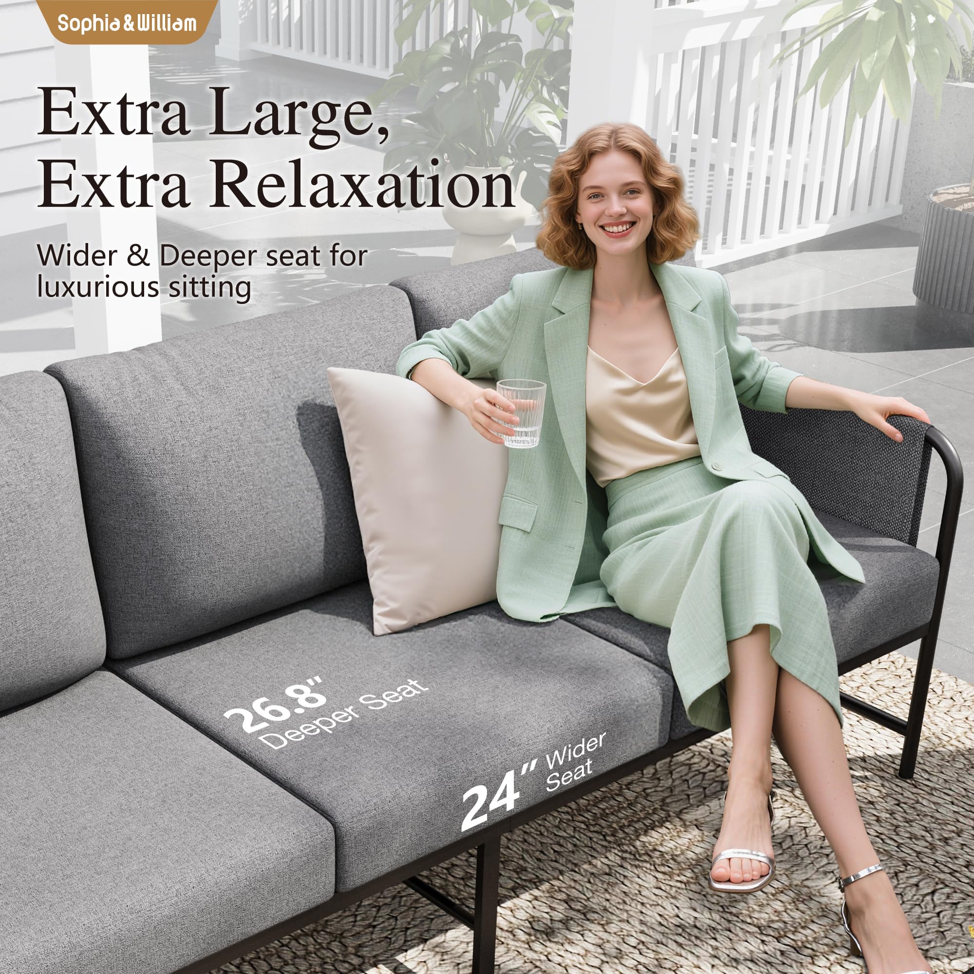 4-Piece Metal Outdoor Patio Conversation Set