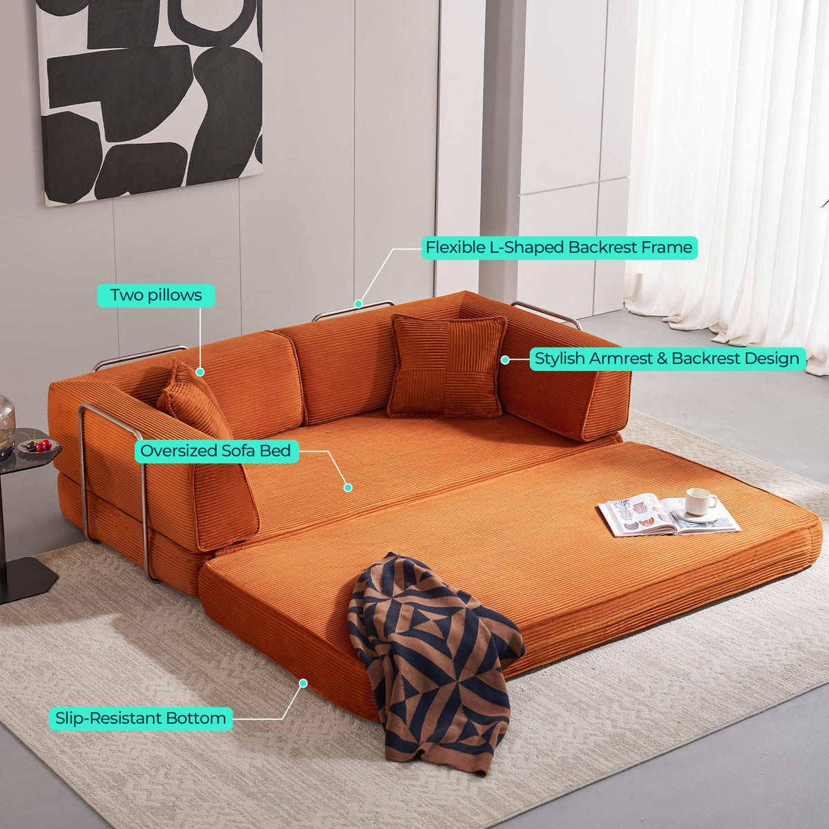 Corduroy Convertible Sofa Bed