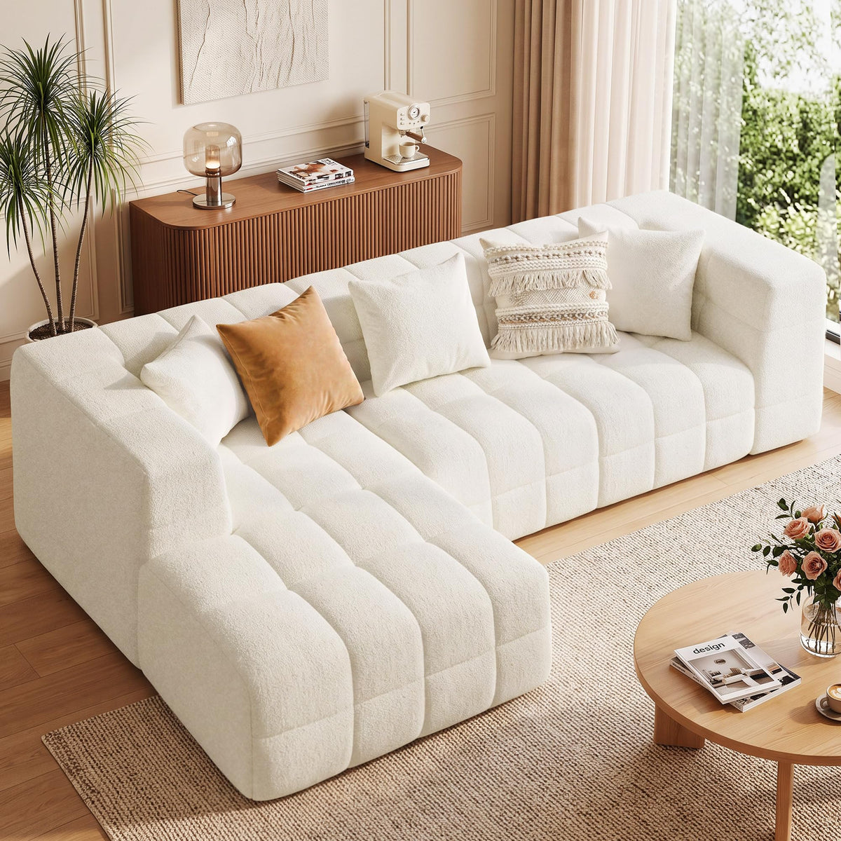 Chenille Modular Sectional Sofa with Chaise