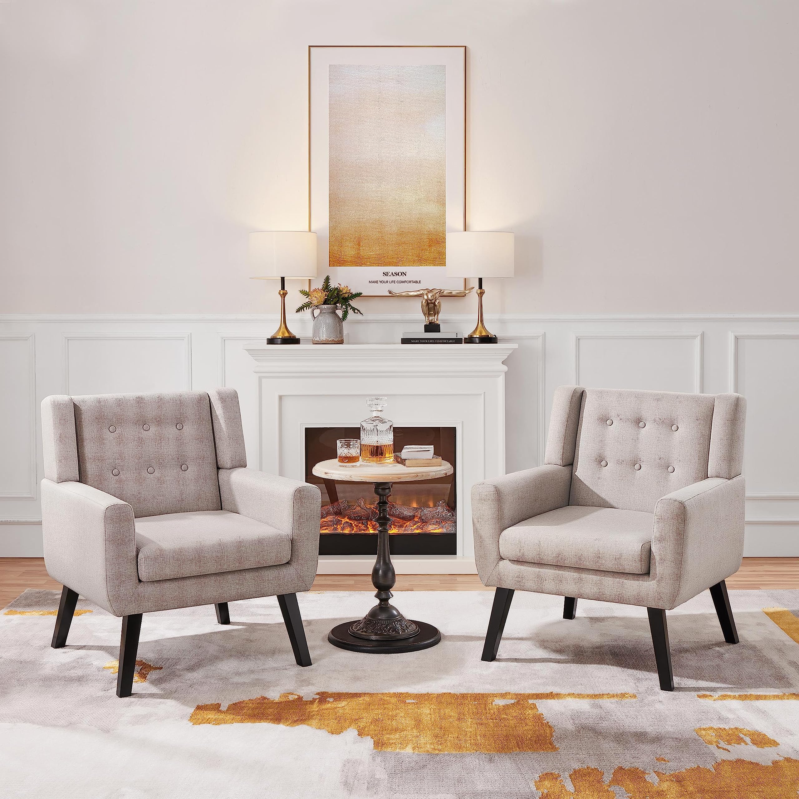 Mid-Century Accent Chair Set of 2