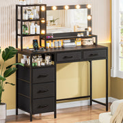 Lighted Vanity Desk with Storage