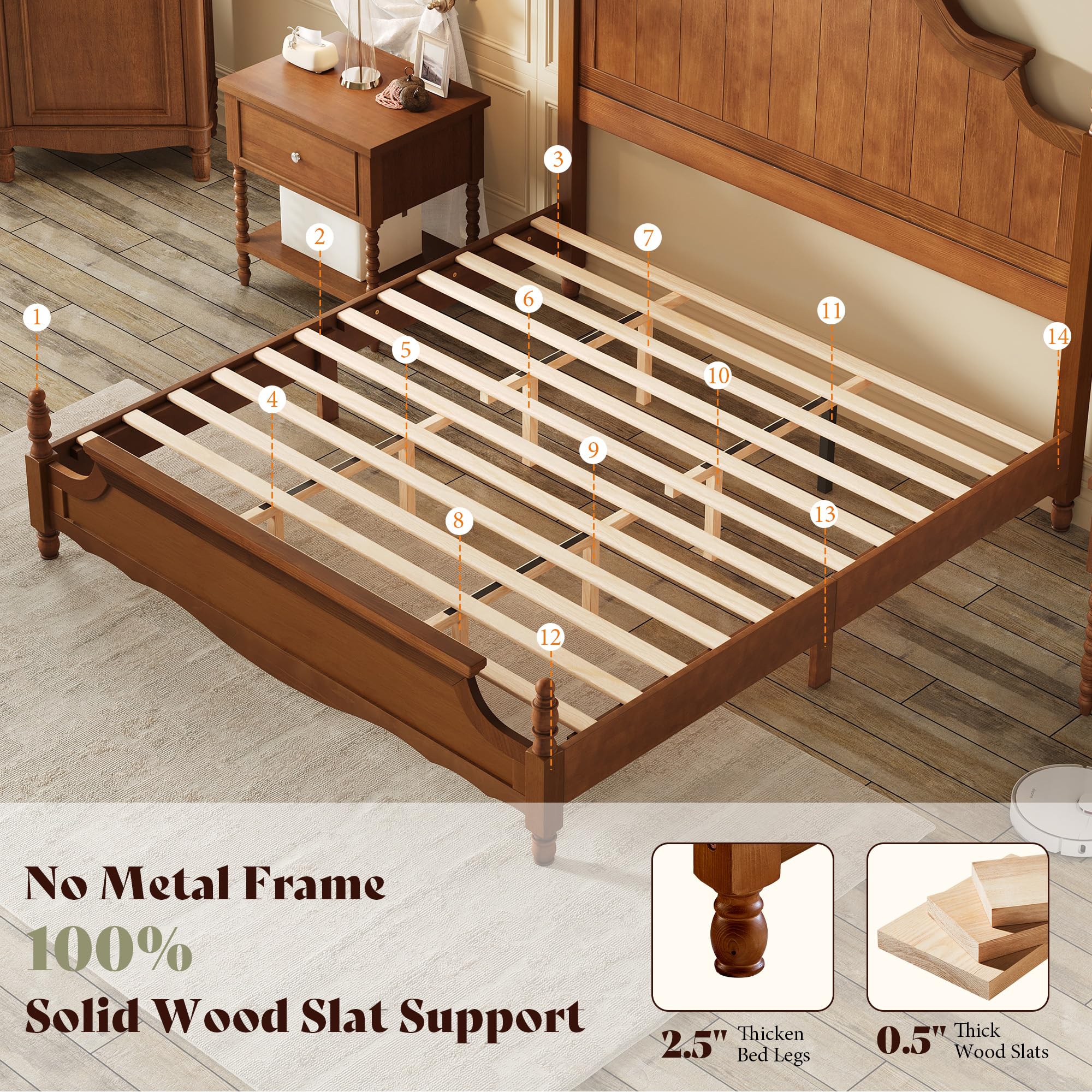 AMERLIFE 3-Piece Bedroom Set, California King, Brown