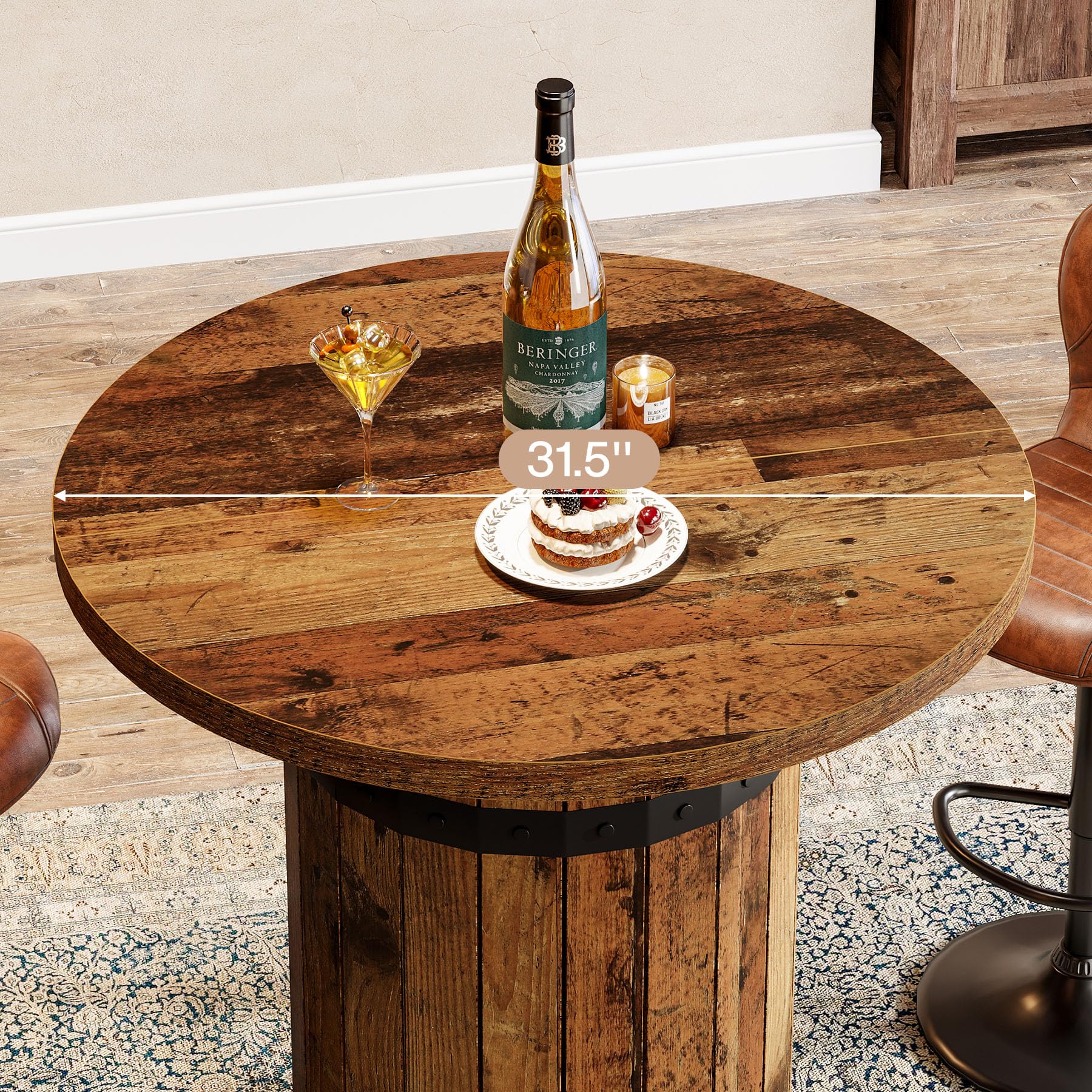 Round Bar Table – Bar Height Bistro Pub Table