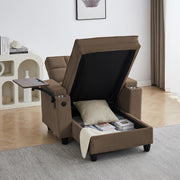 Eafurn 6-Position Adjustable Convertible Chaise Lounge Sleeper Chair with Storage, Modern Recliner Armchair with Swivel Tray Table & USB Port, Multi-Functional Tufted Accent Chair for Small Space