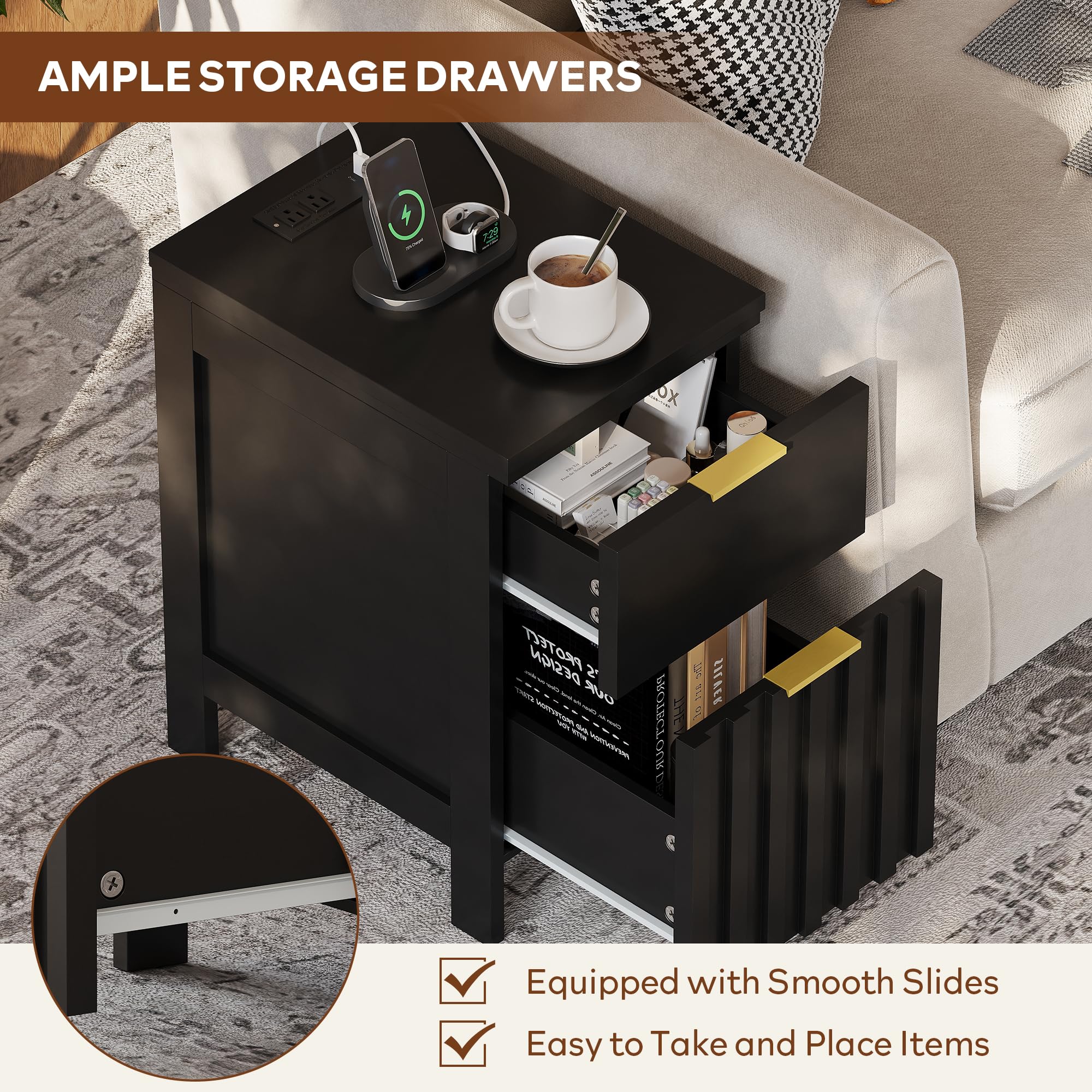 Fluted 3-Piece Bedroom Set – Dresser & 2 Nightstands
