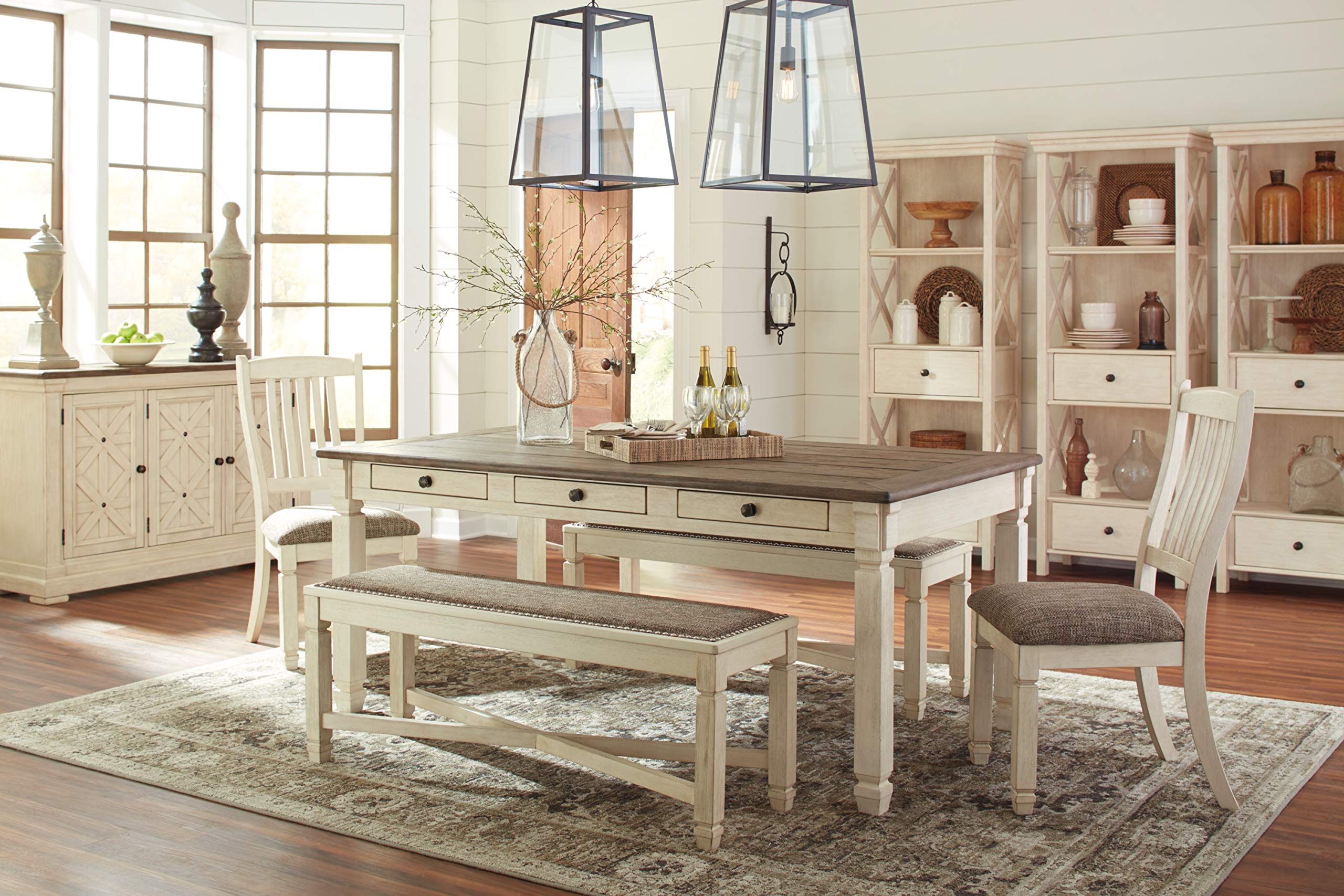 Farmhouse Dining Table with 6 Storage Drawers