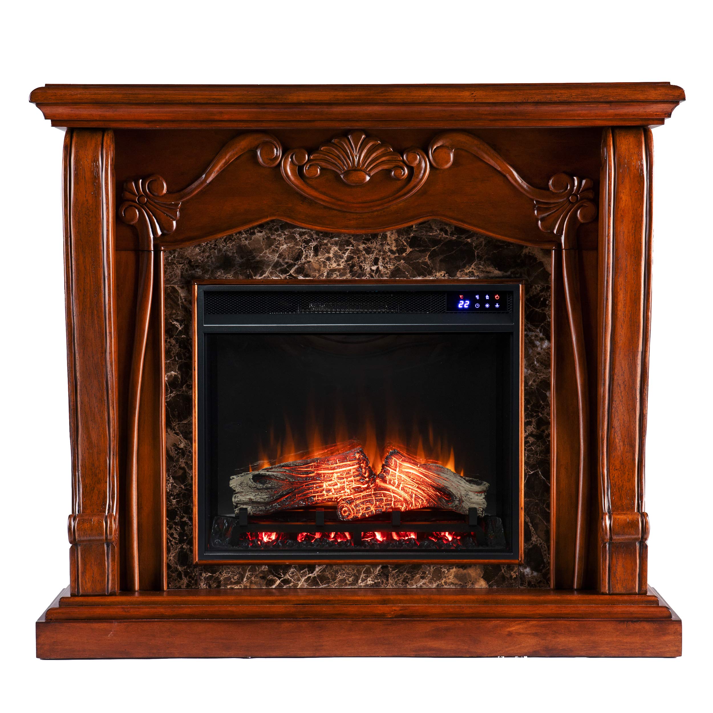 Victorian Electric Fireplace with Faux Marble