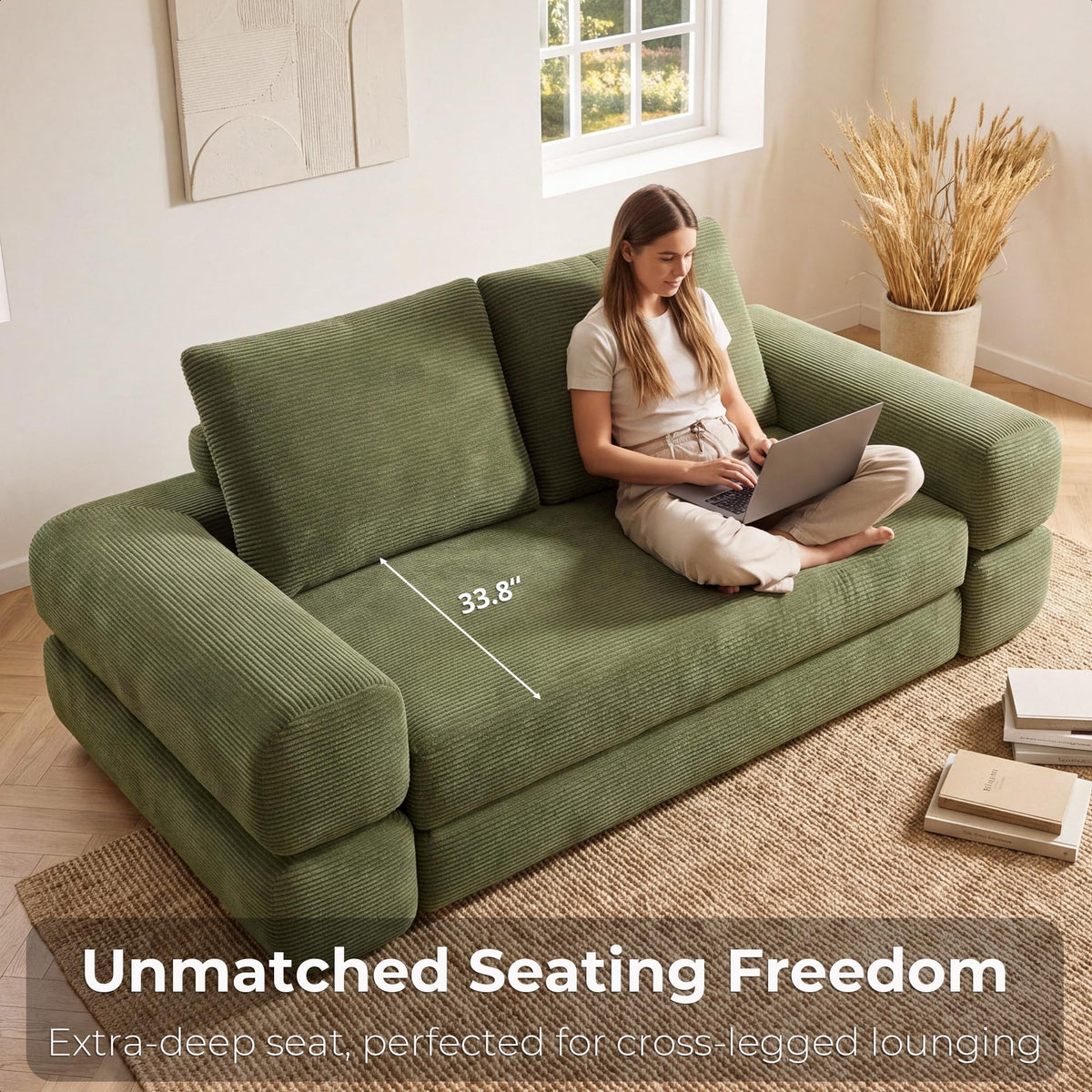 Corduroy Convertible Sleeper Sofa
