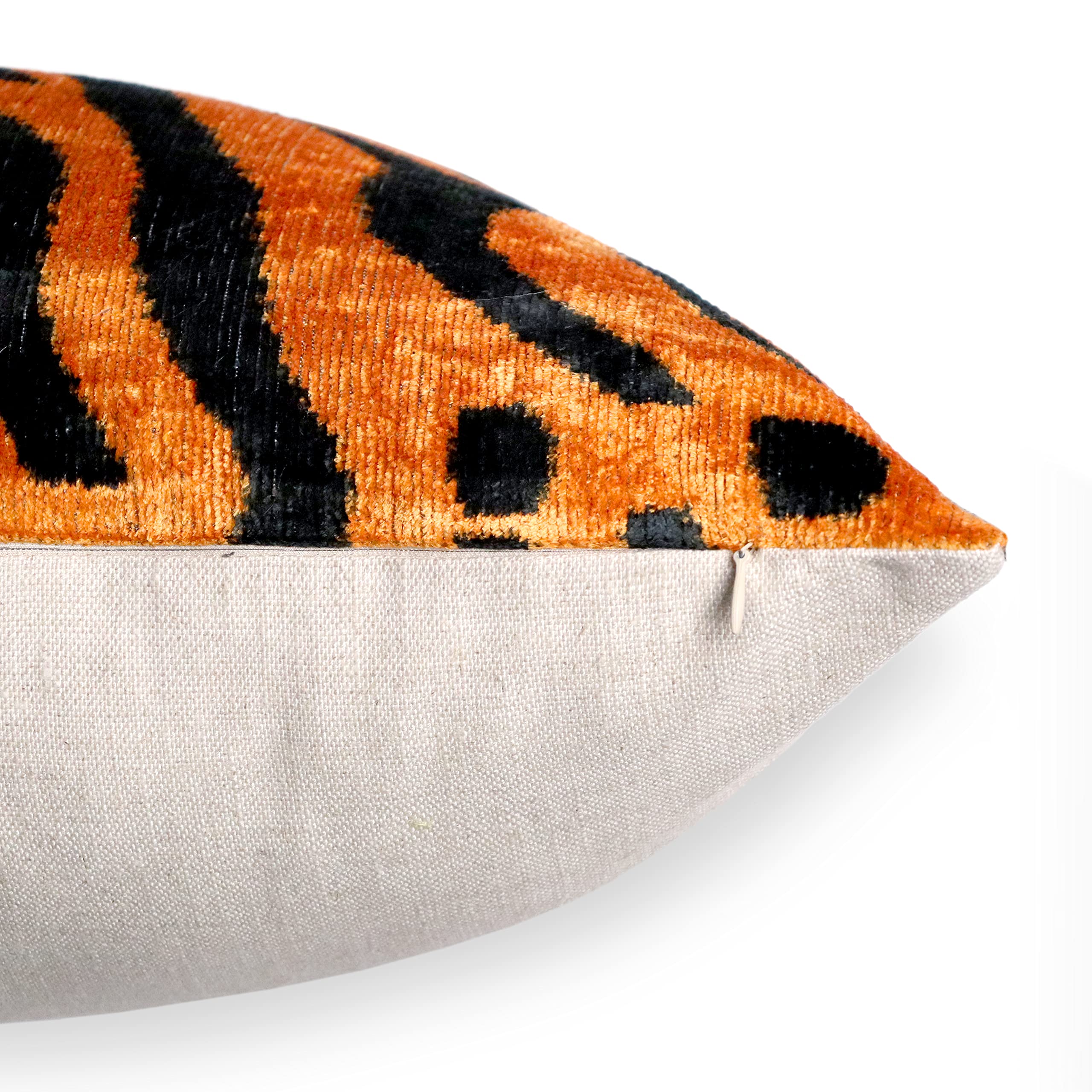 Velvet Tiger Print Throw Pillow with Down Feather Insert