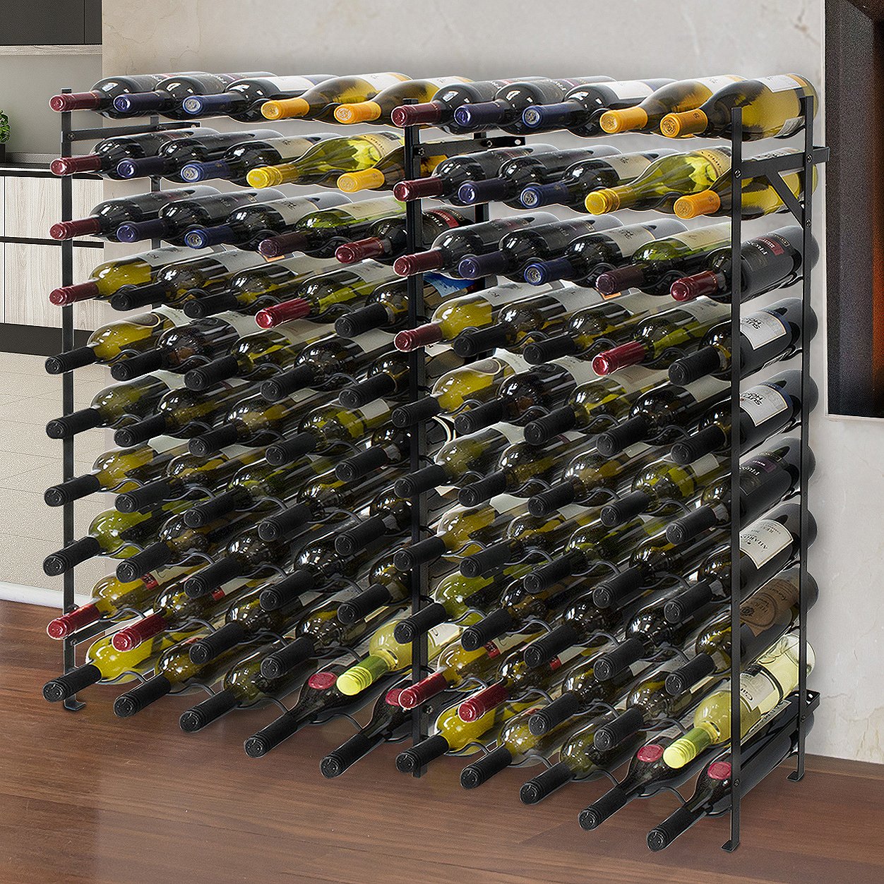 Sorbus Wine Rack Freestanding Floor - Wine Bottle Holder Holds 100 Bottles of Wine - 100 Bottle Capacity Wine Storage for Any Bar, Wine Cellar, Kitchen, Dining Room