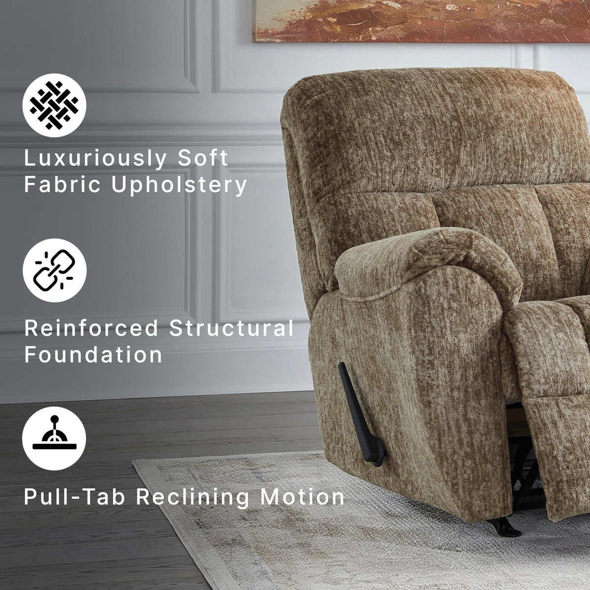 Signature Design by Ashley RiverCam Manual Rocker Recliner Chair, Taupe