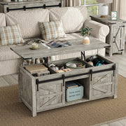 3-Piece Coffee & End Table Set with Charging Station, Oak Grey
