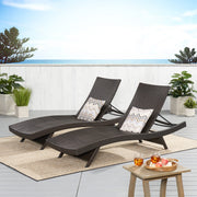 Outdoor Wicker Adjustable Chaise Lounge Chair Set (2-Piece)