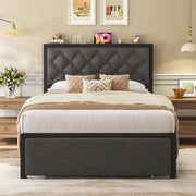 Metal Bed Frame with Storage Drawers & Charging Station