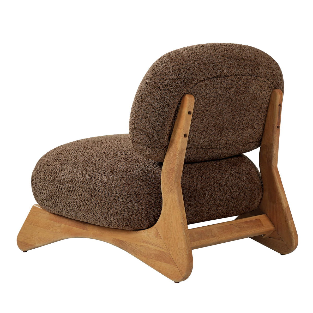 Brown Boucle Armless Accent Chair