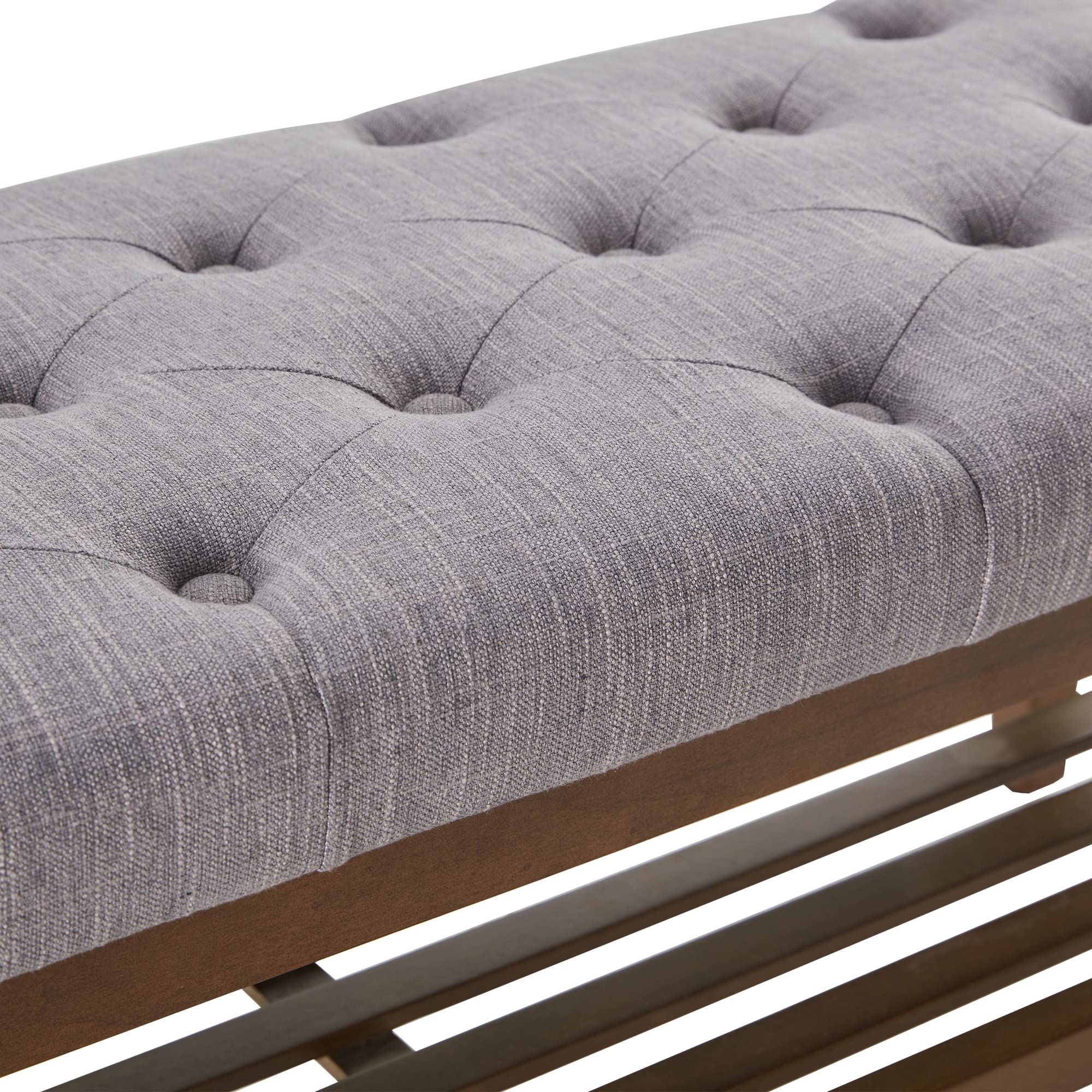 Upholstered Entryway Bench with Solid Wood Frame