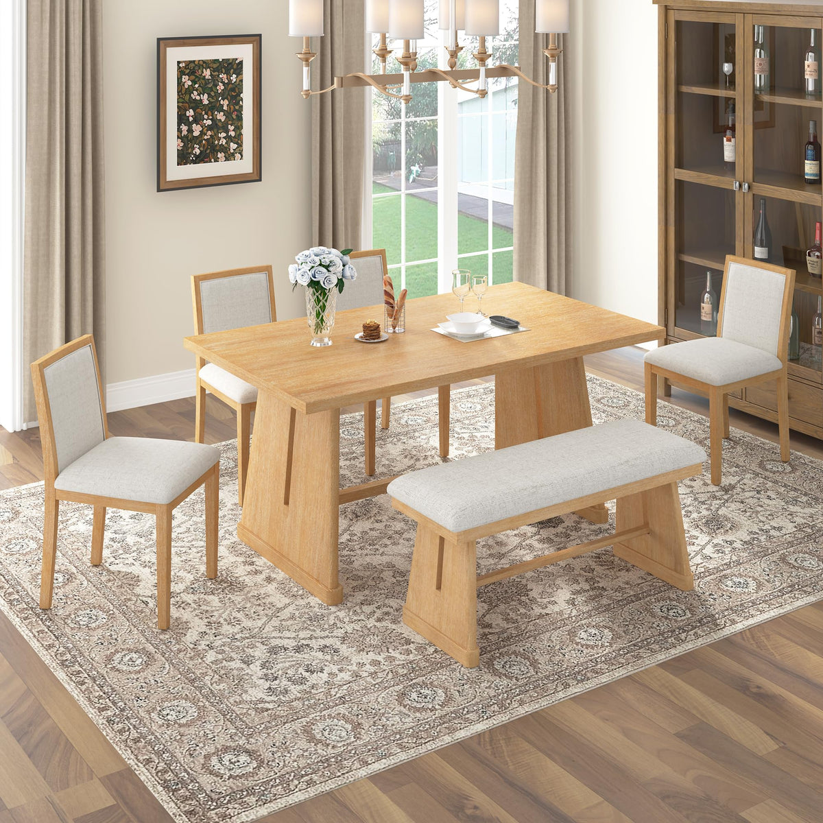 6-Piece Farmhouse Dining Set
