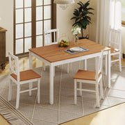 5-Piece Farmhouse Dining Table Set with 4 Chairs
