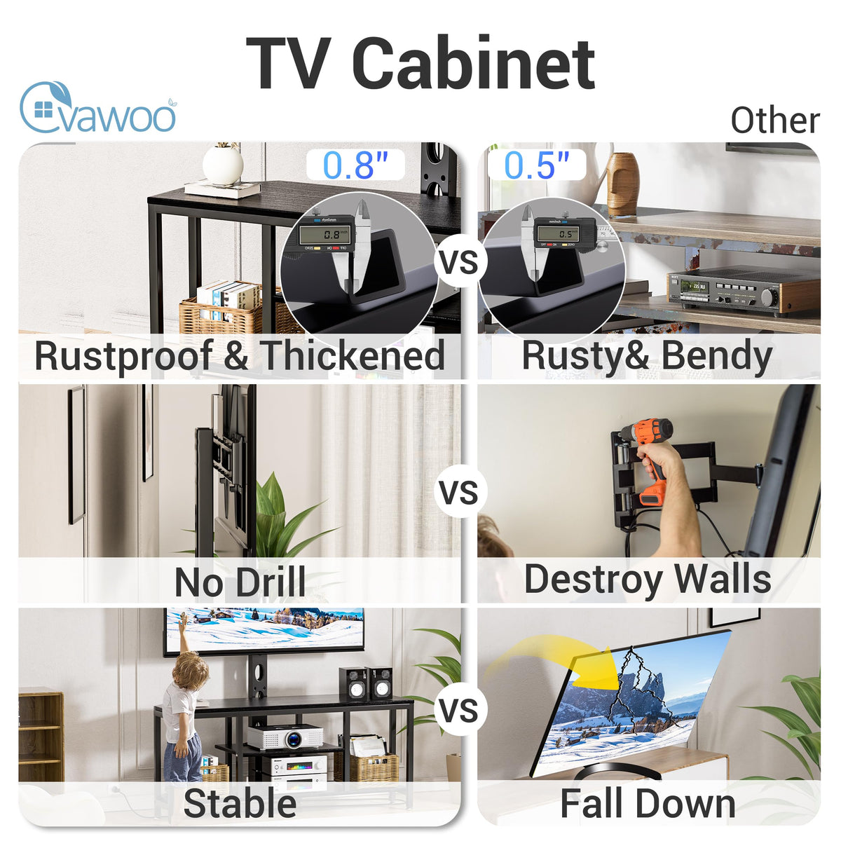 LED TV Stand with Swivel Mount