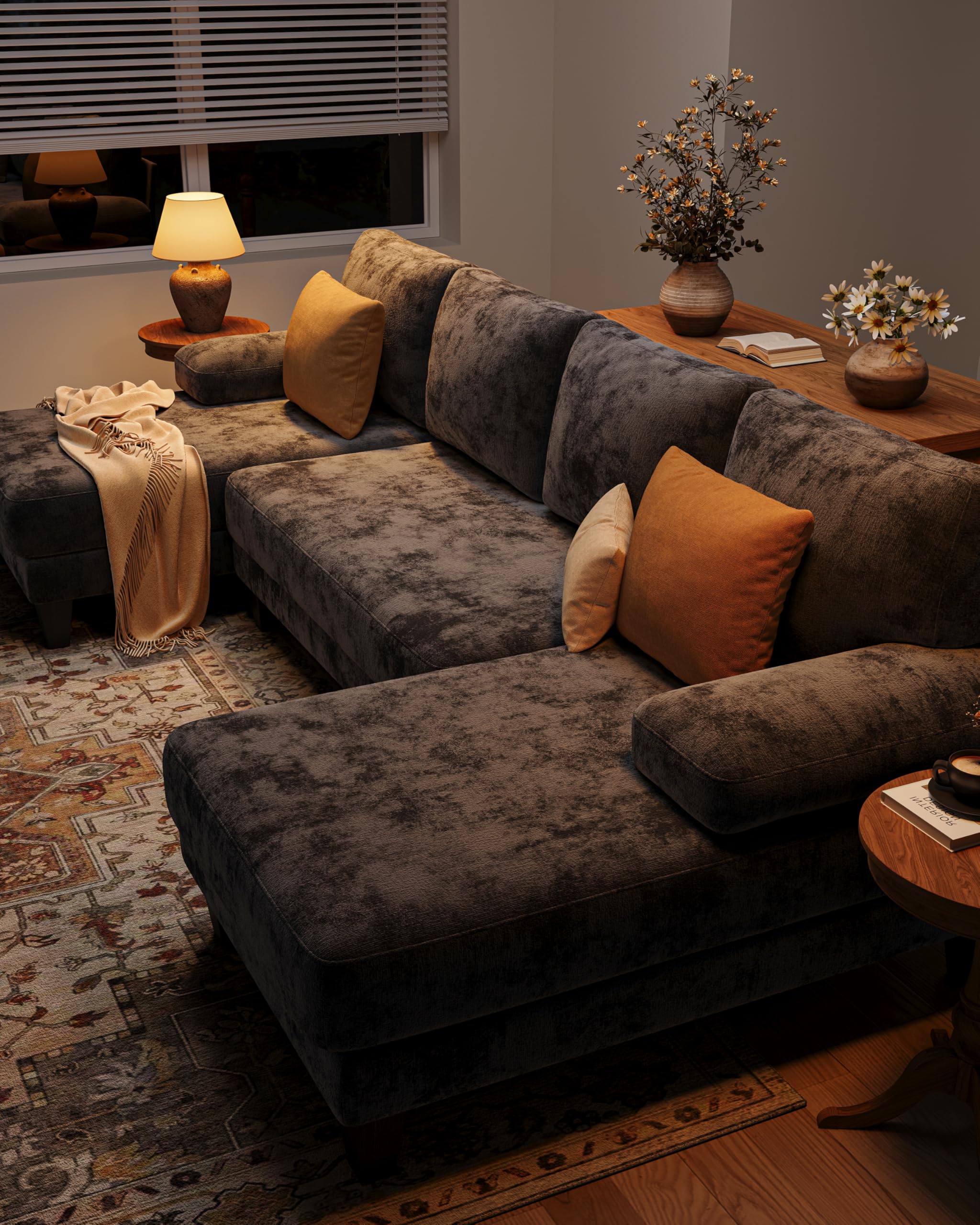 U-Shaped Sectional Sofa with Double Chaise