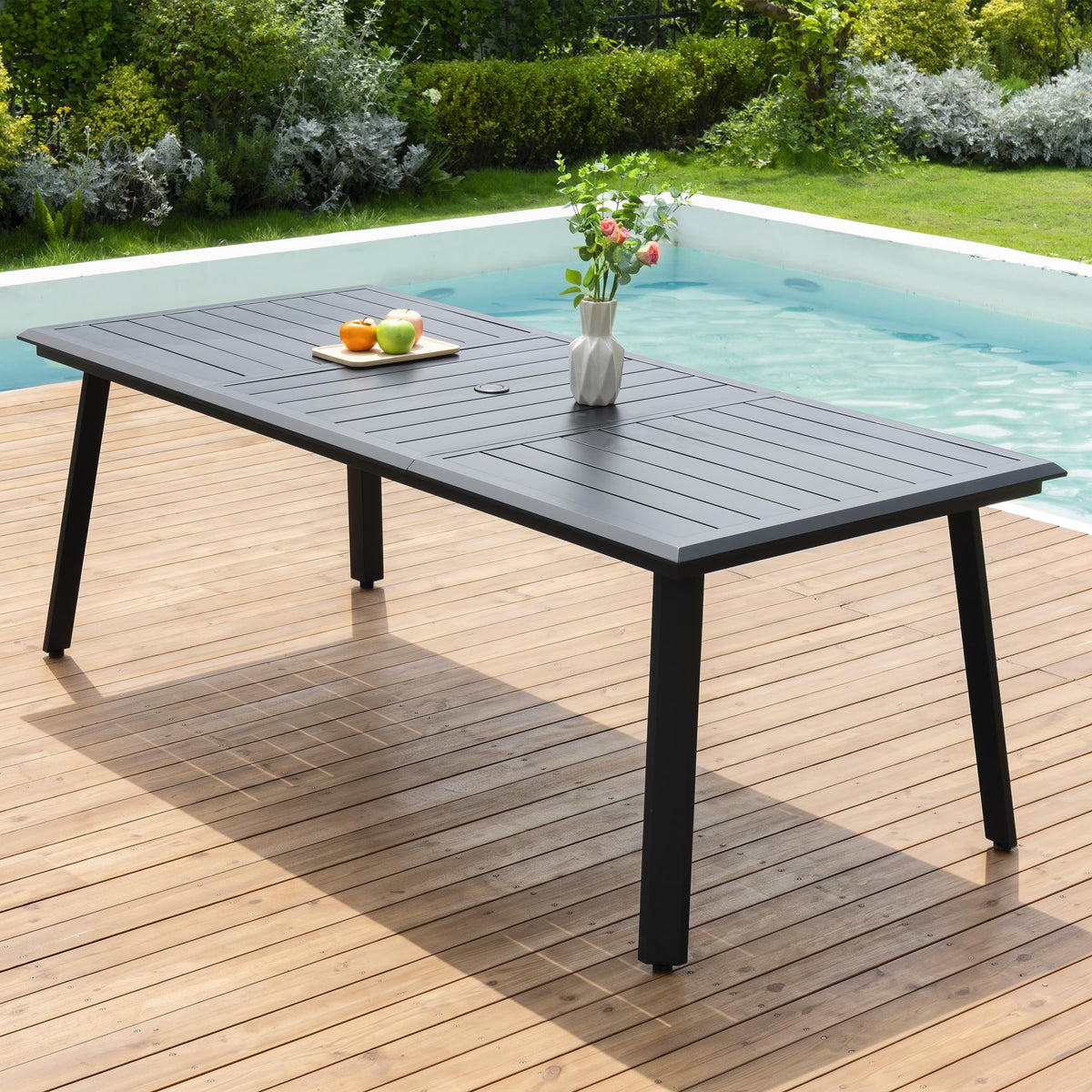 Pellebant Aluminum Outdoor Dining Table for 8 Person