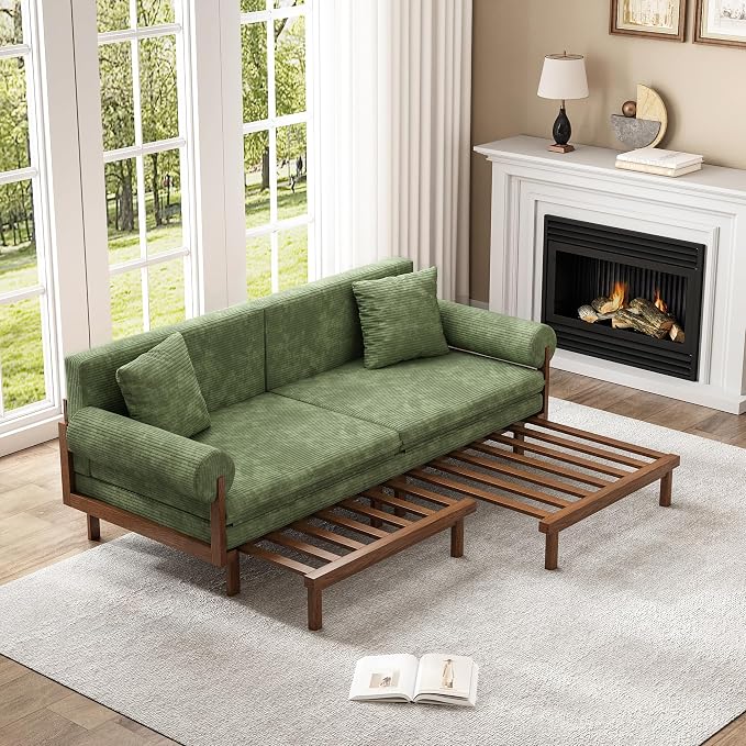 Corduroy Pull-Out Sofa Bed