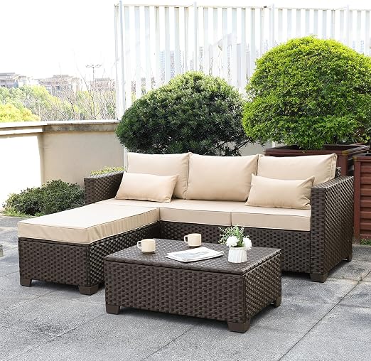 3-Piece Wicker Patio Set
