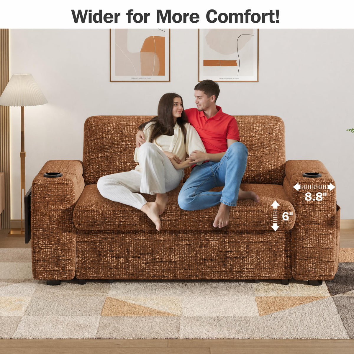 Chenille Sleeper Loveseat
