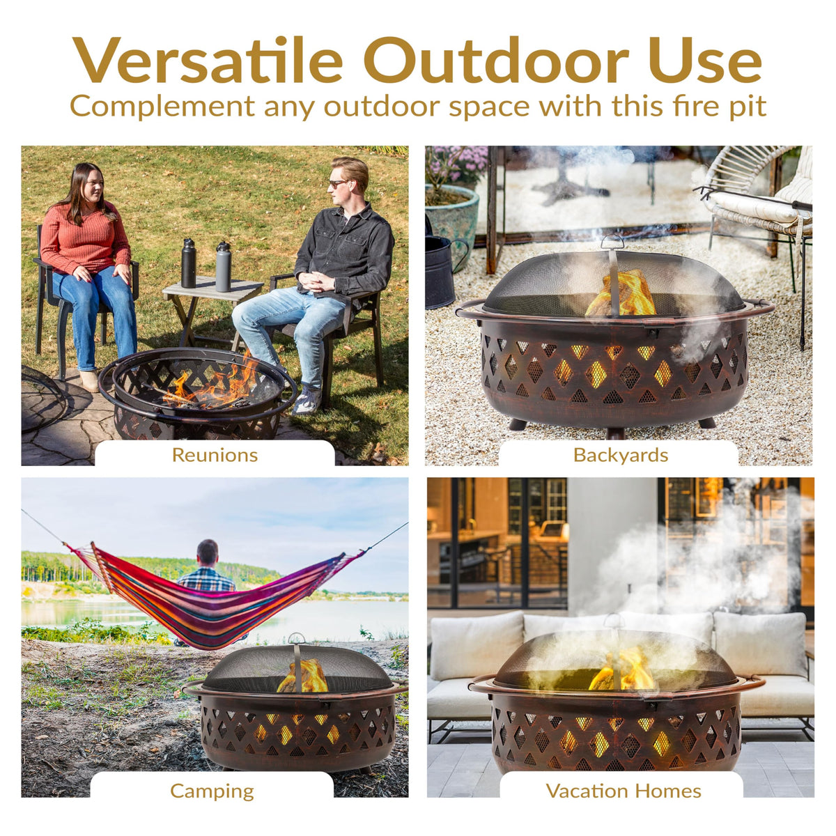 Crossweave Wood-Burning Fire Pit