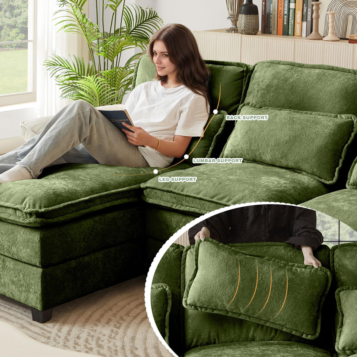 U-Shaped Sectional Sofa with Double Chaise