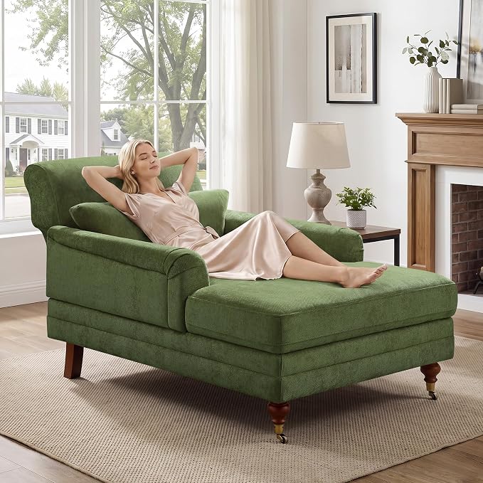 Adjustable Chenille Chaise Lounge