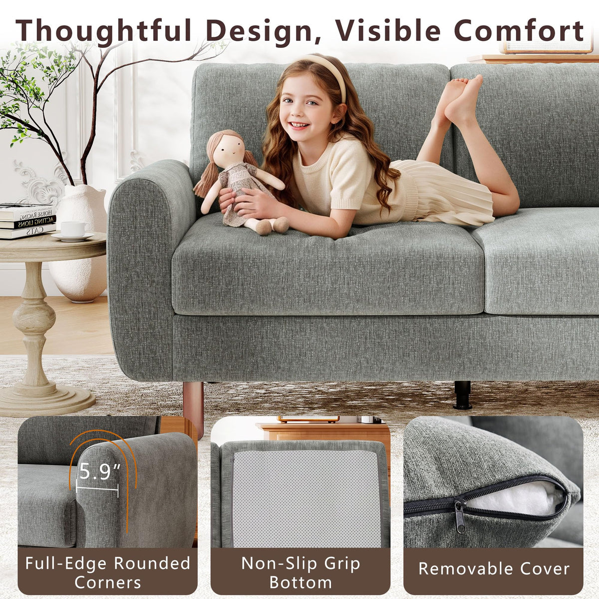 Chenille Loveseat Sofa