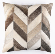 CANVELLO Genuine Cowhide Leather Decorative Throw Pillows - Handmade Patchwork Accent Pillows for Sofa, Couch, Chair - Southwestern Feather Down Insert Included (Square (18"x18"))