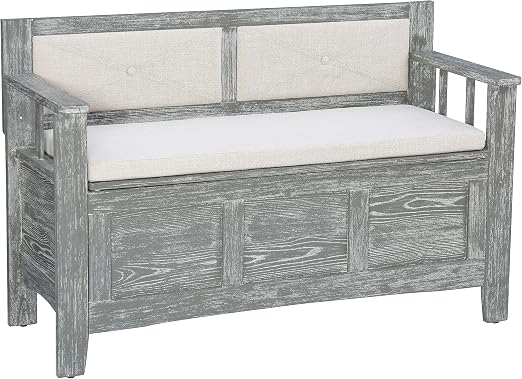 Padded Flip-Top Storage Bench
