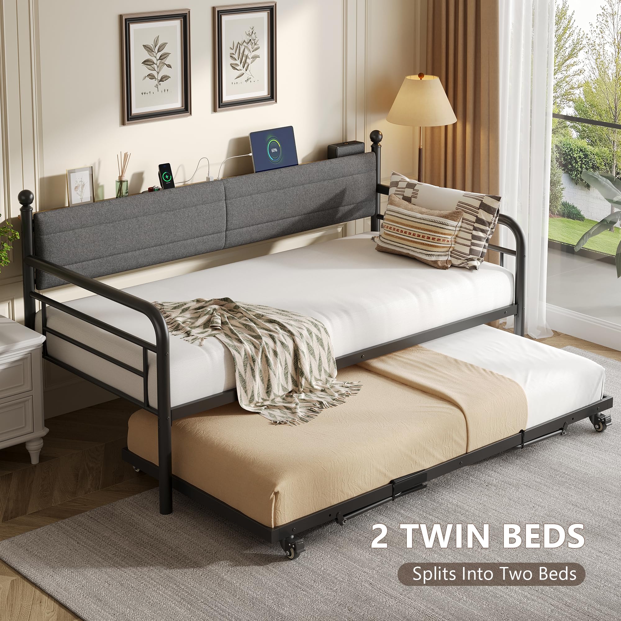Twin to King Daybed with Pop-Up Trundle