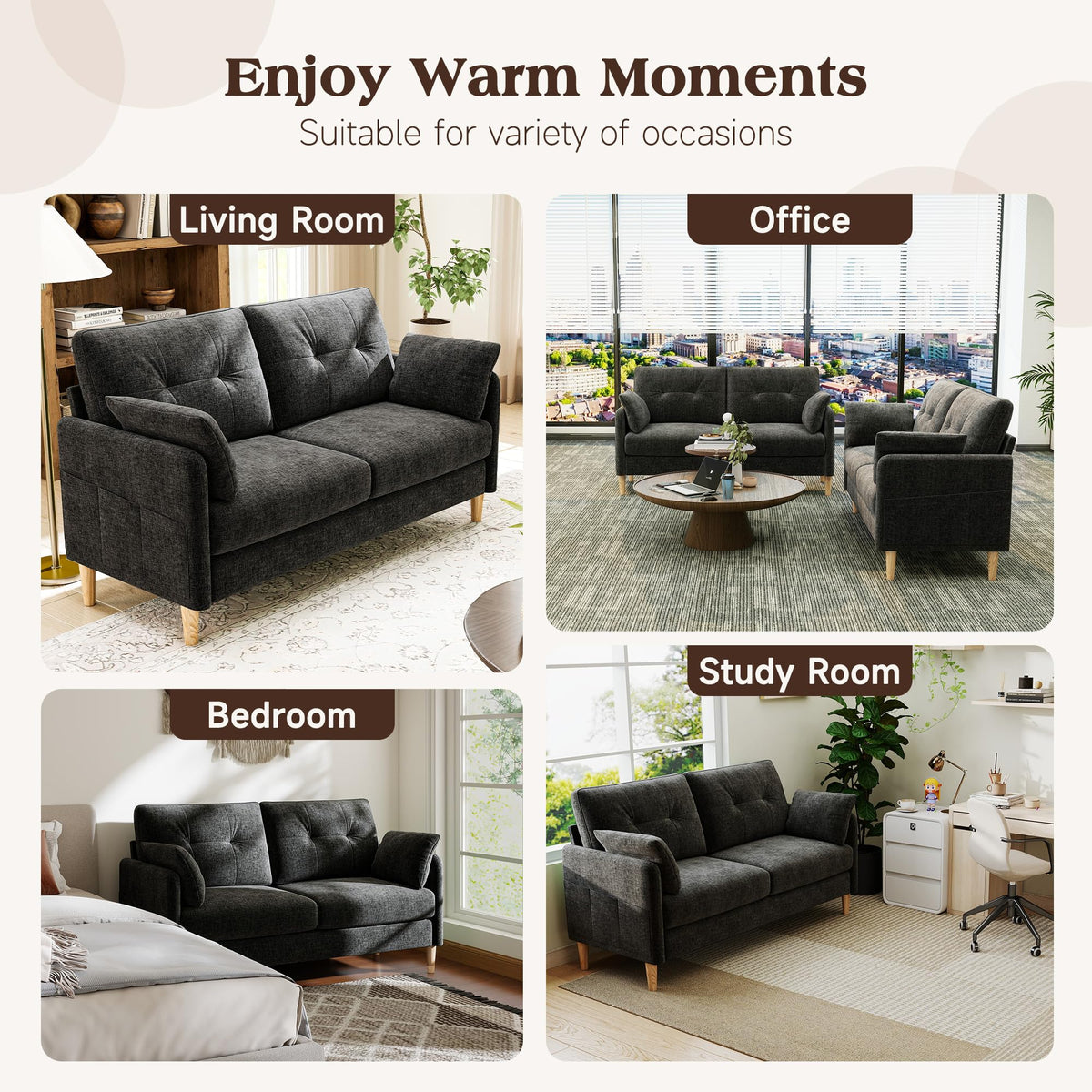 Chenille Loveseat Sofa