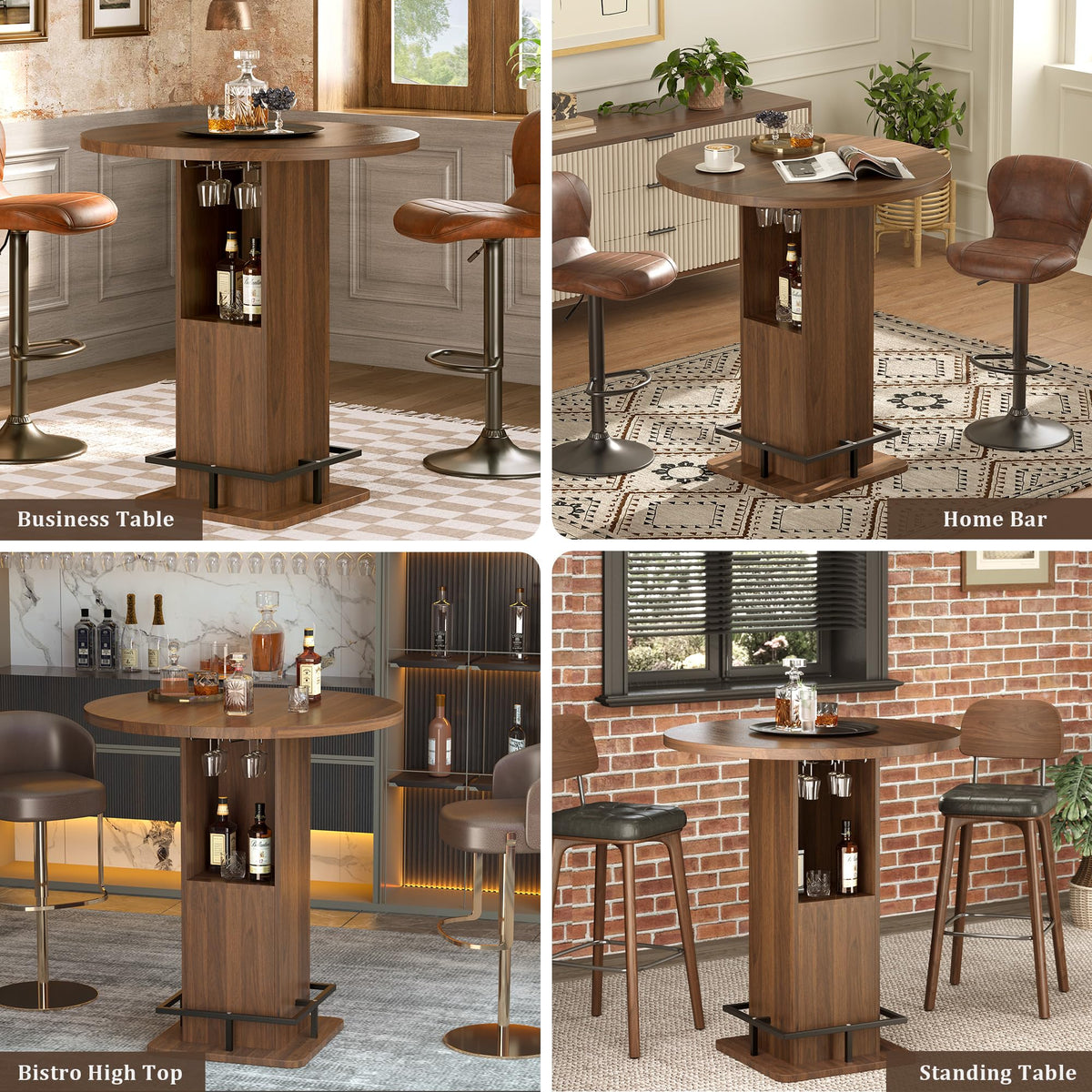 Pub Table with Storage & Footrest