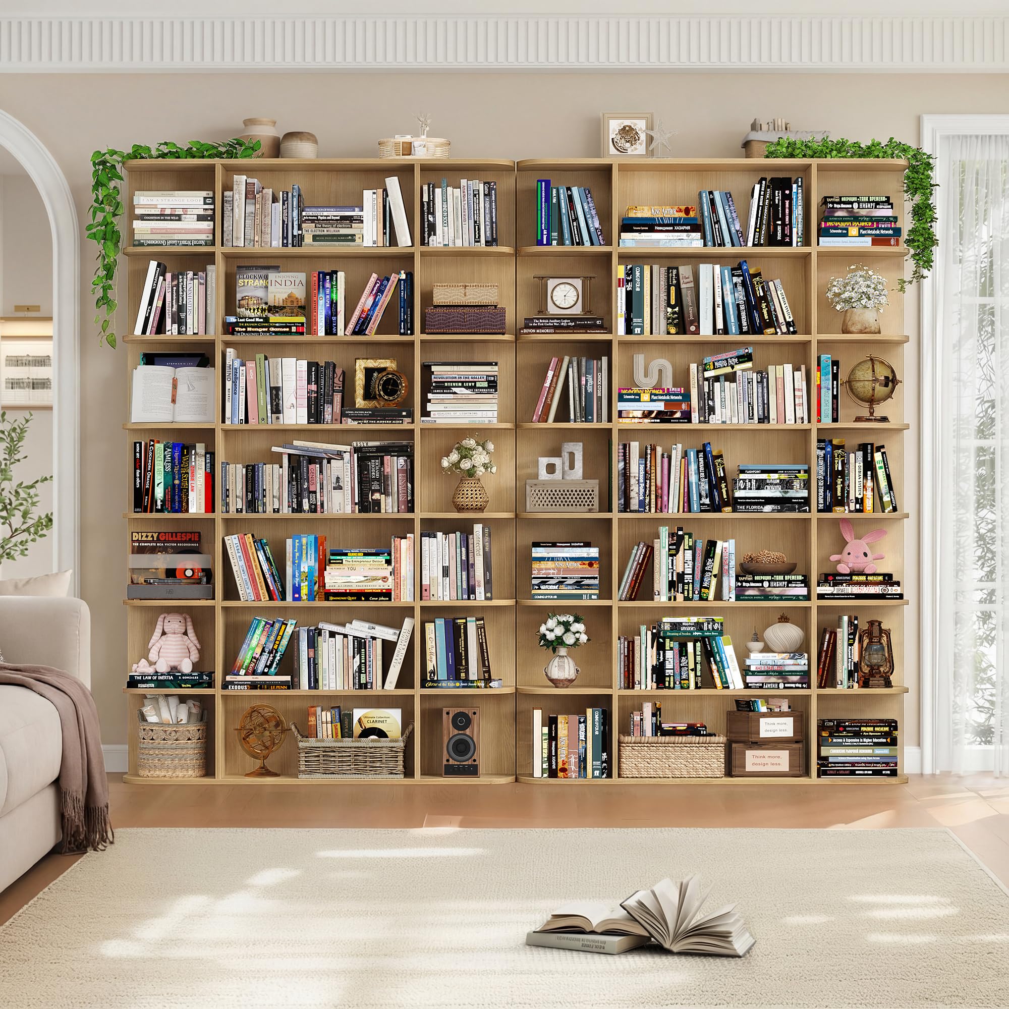 7-Tier Tall Bookshelf with 21 Open Display Shelves