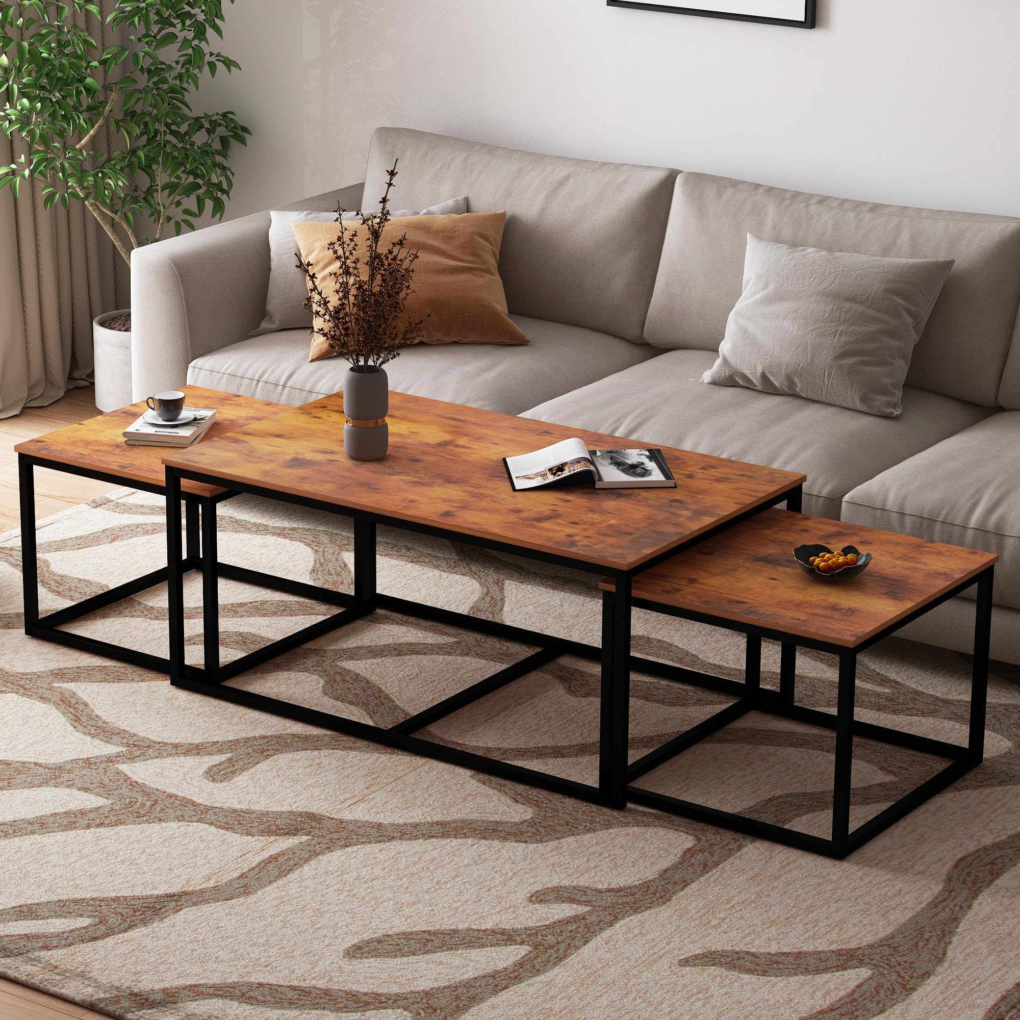 Nesting Coffee Table Set – 3 Piece