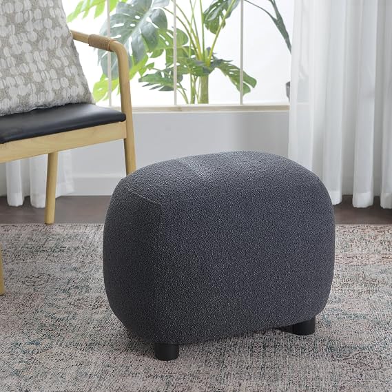 Green Boucle Ottoman