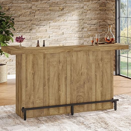 4-Tier Bar Table with Wine Glass Holder & Footrest