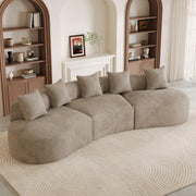 ONEMMLION 134" Modern Curved Sectional Sofas for Living Room, Brown
